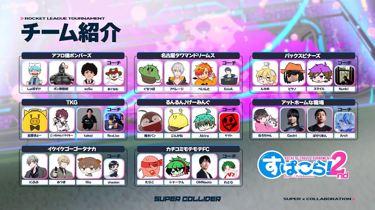 『すぱこら!ロケリ杯 2nd』本番まであと5日!8チームのコーチが語った“勝利の秘策”と注目ポイントは? のサムネイル