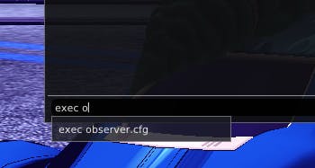 ※[exec o]まで入力するとサジェストに[exec observer.cfg]が出現するので[tab]キーで選択し実行します。
