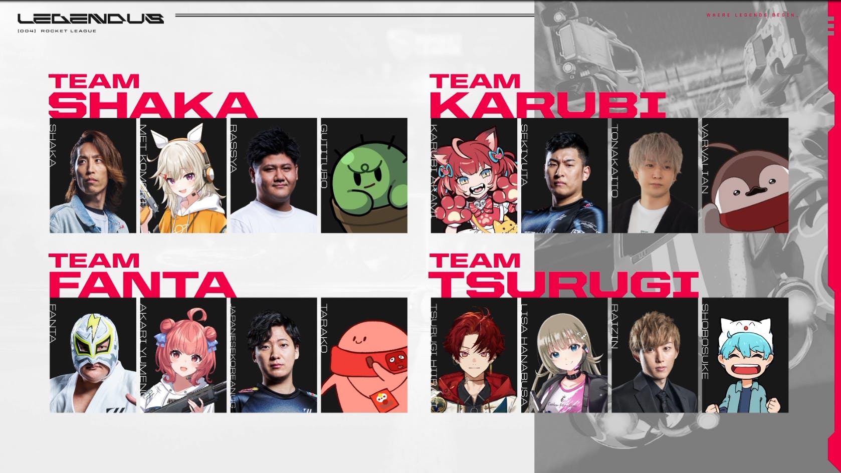 【LEGENDUS特集】魅力的な参加者について深く知ろう！【ストリーマー】