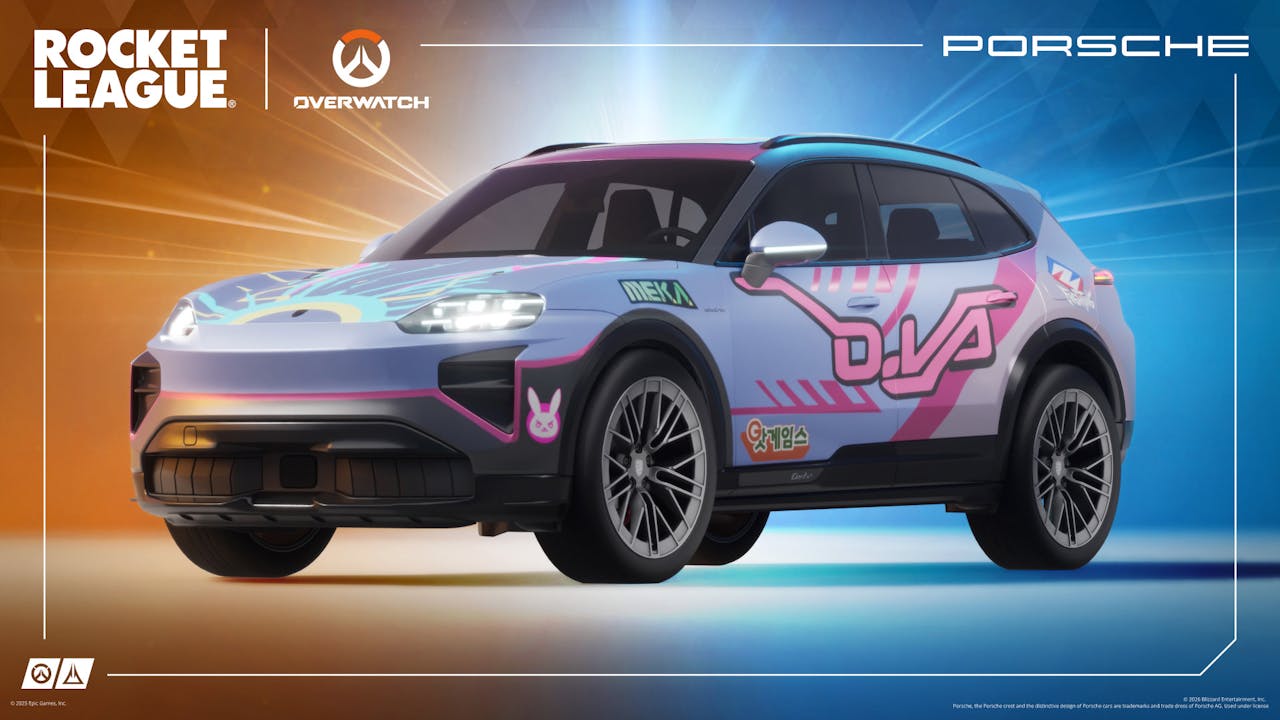 『オーバーウォッチ』仕様のポルシェが登場。人気ヒーローたちのデカールをまとった「Porsche Cayenne Turbo Electric」が”ペイロード”を運ぶ のサムネイル